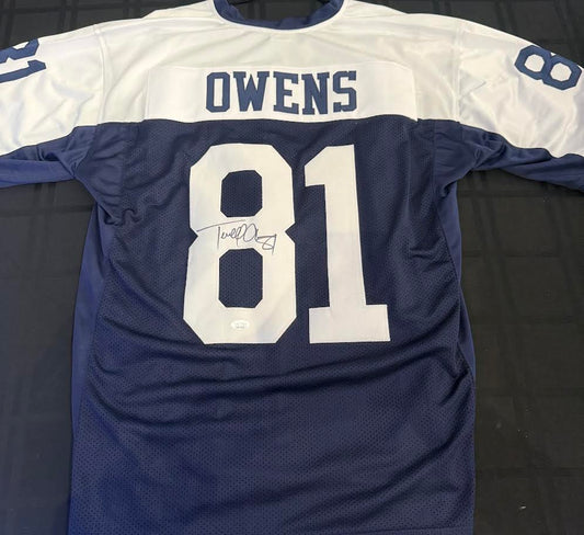 Terrell Owens Autographed Hand Signed Custom Dallas Cowboys Jersey - JSA COA