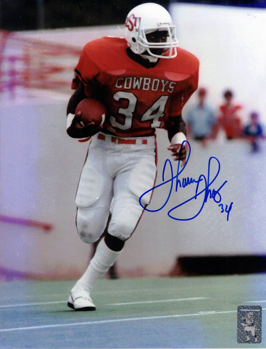 Thurman Thomas Autographed Hand Signed Vertical 8x10 Oklahoma State Photo - Thurman Thomas COA