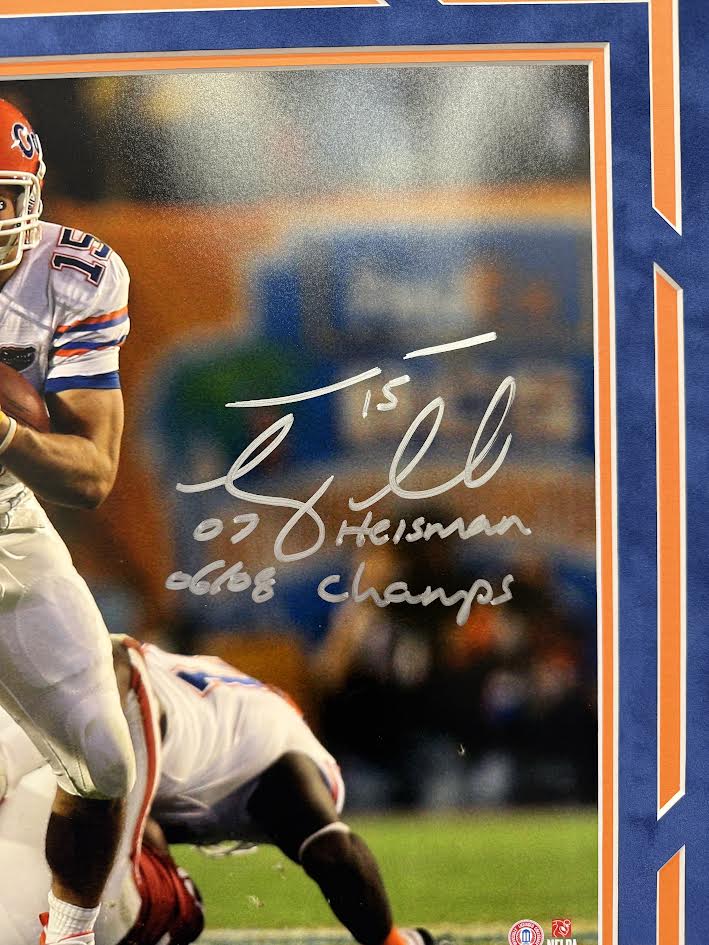 Tim Tebow Autographed Hand Signed Custom Framed 16x20 Florida Gators Photo w/ Insc. - JSA COA