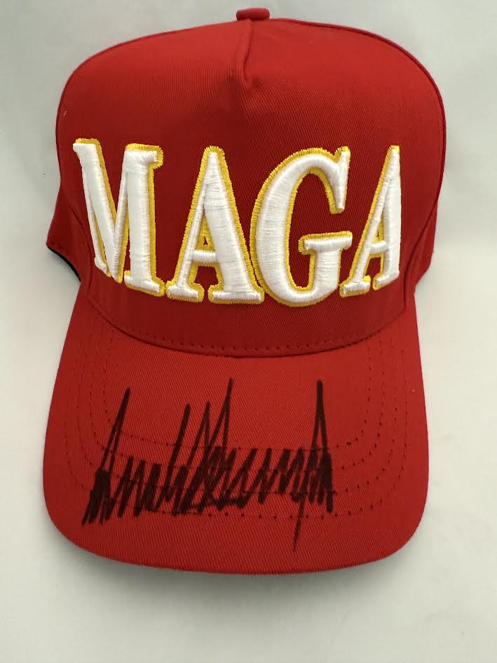 Donald Trump Autographed Hand Signed "MAGA" Red Hat - Beckett LOA