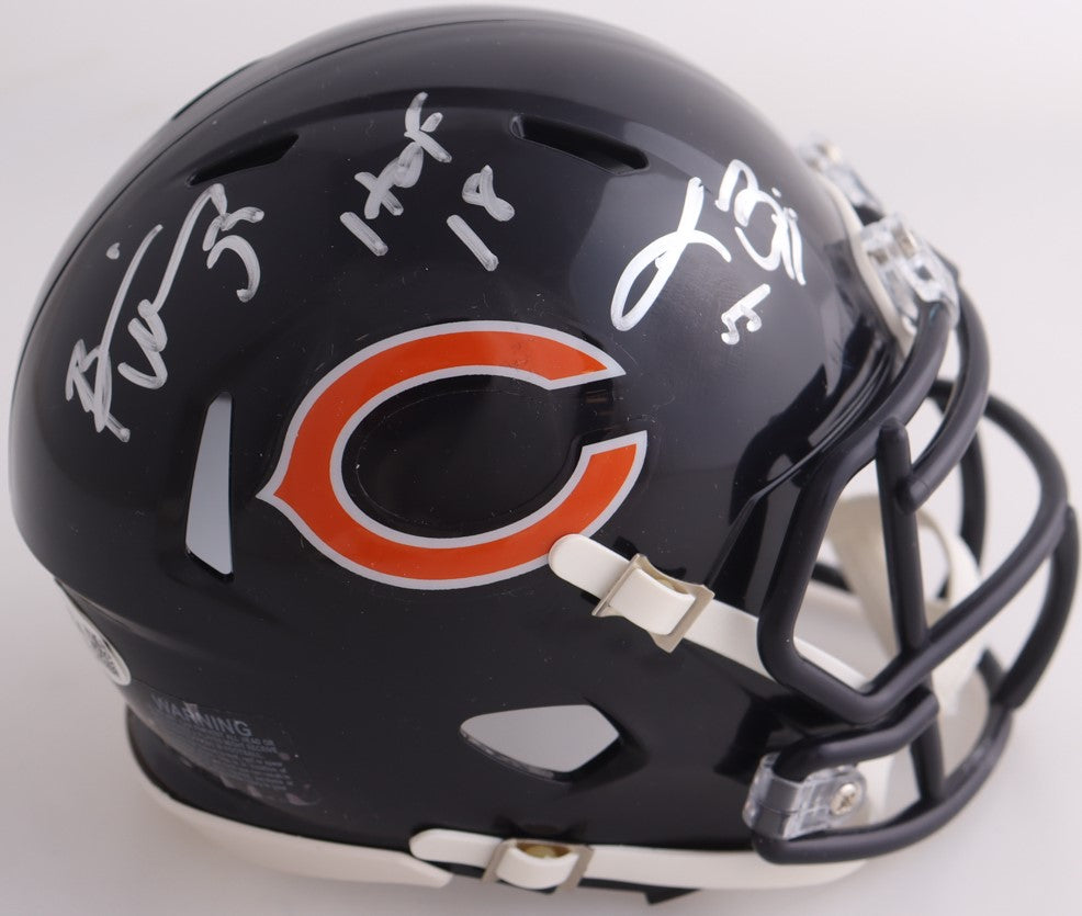 Brian Urlacher / Lance Briggs Autographed Hand Signed Chicago Bears Mini Helmet - JSA COA