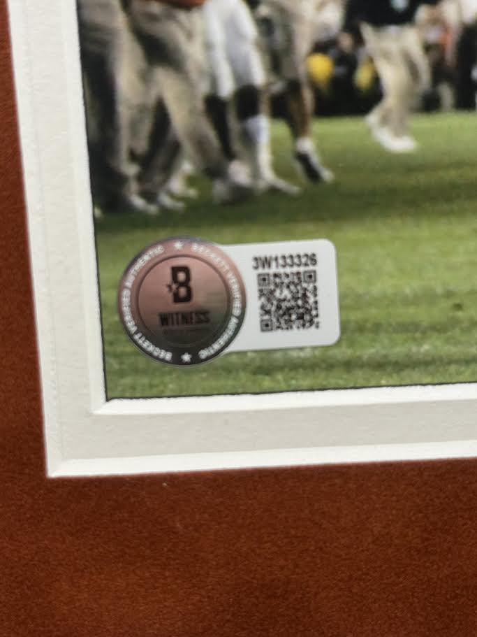 Vince Young Autographed Hand Signed Custom Framed 8x10 Texas Longhorns Photo - Beckett COA