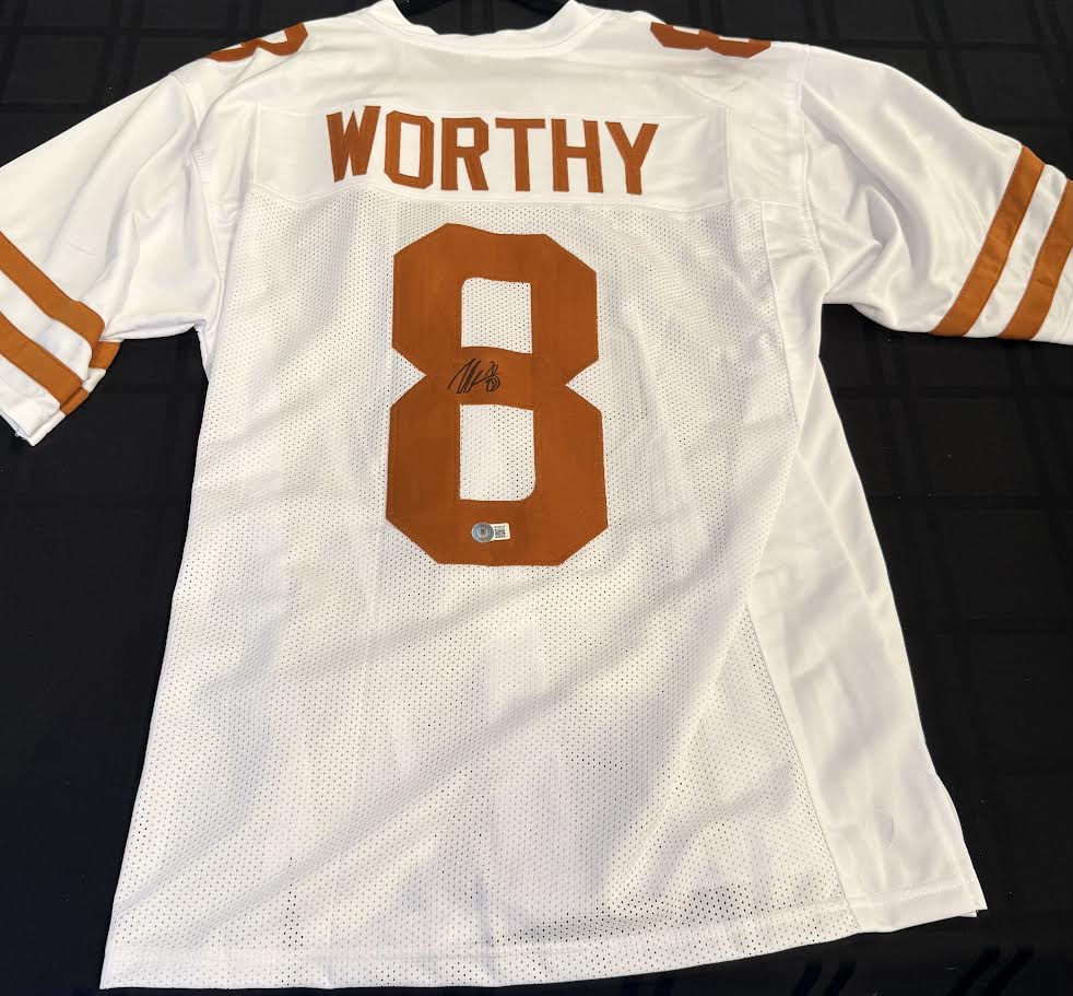 Xavier Worthy Autographed Hand Signed Custom Texas Longhorns Jersey - Beckett COA