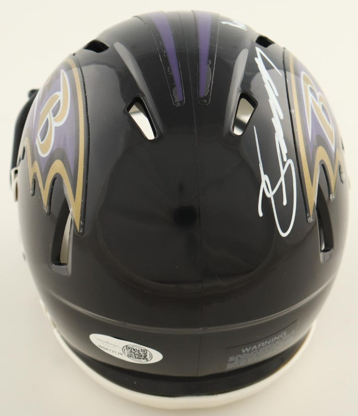Zay Flowers Autographed Hand Signed Baltimore Ravens Mini Helmet w/ Insc. - JSA COA