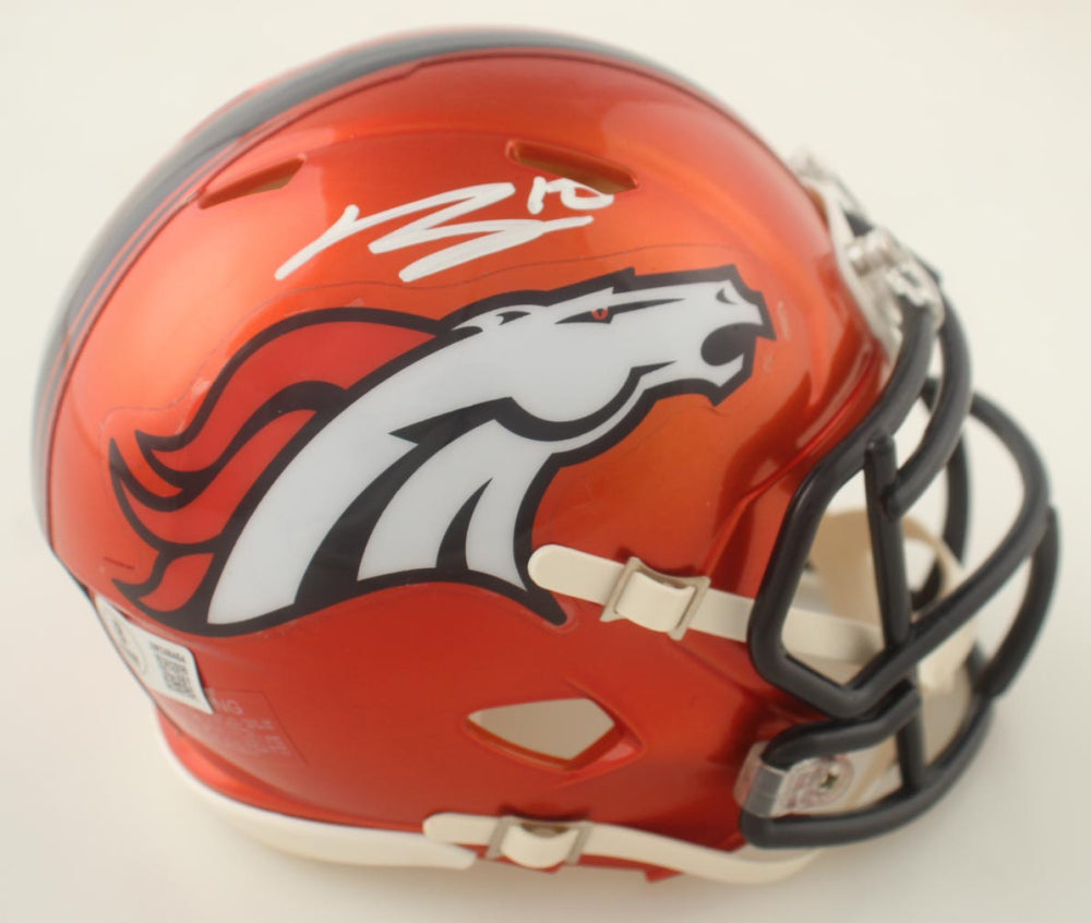 denver broncos nmini football helmet Bo Nix Autographed Hand Signed Denver Broncos Flash Mini Helmet
