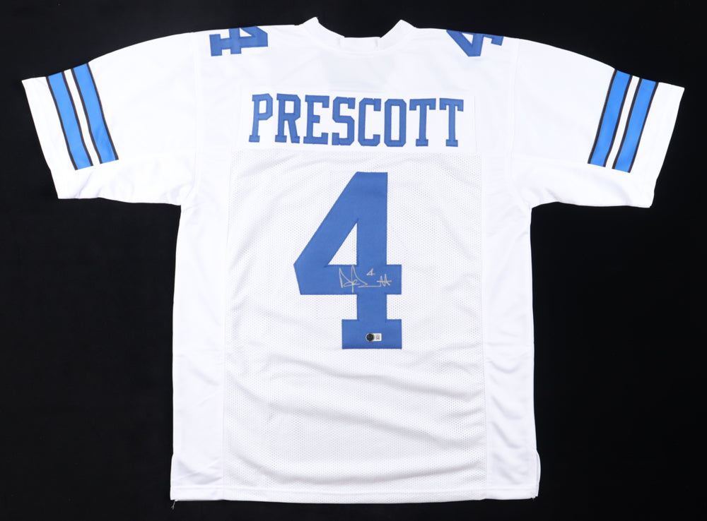 Dak Prescott Autographed Hand Signed Custom Dallas Cowboys Jersey - Beckett COA