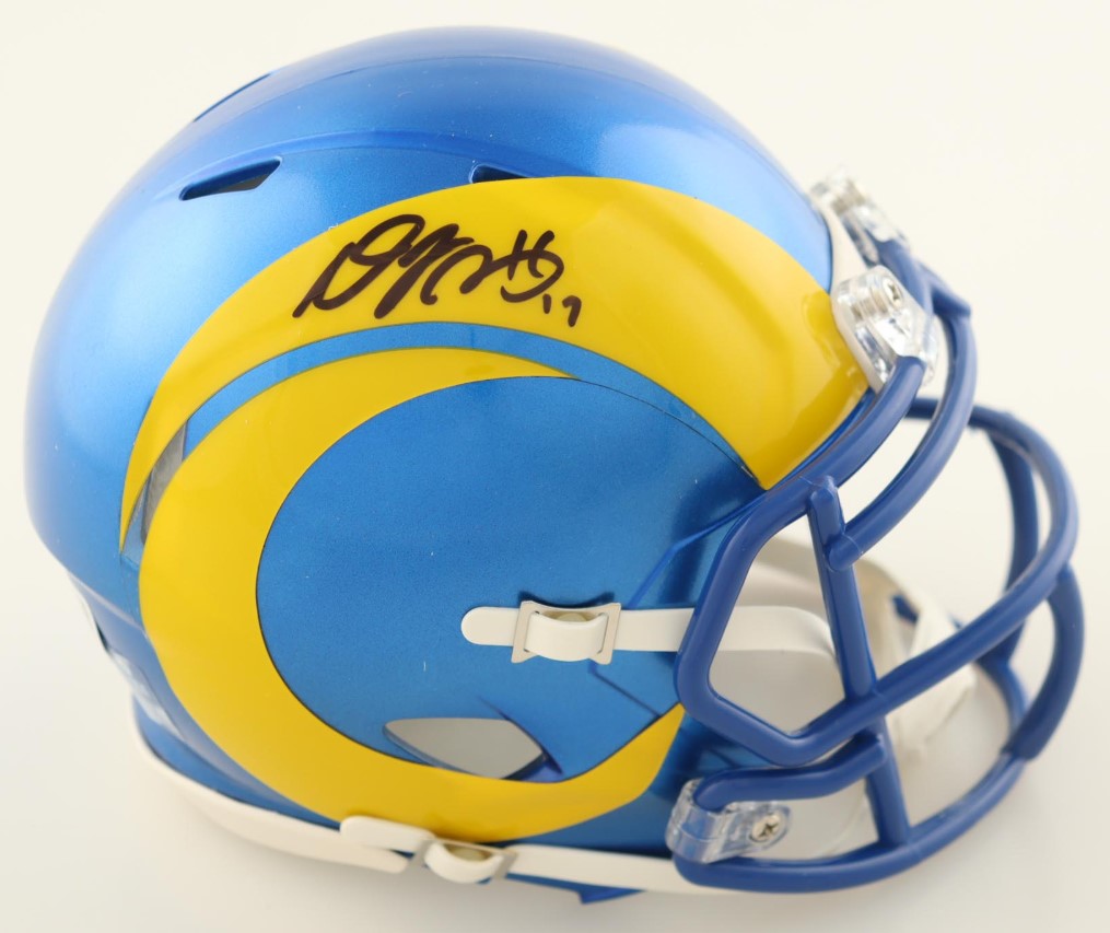 adams football helmets Davante Adams Autographed Hand Signed Los Angeles Rams Mini Helmet