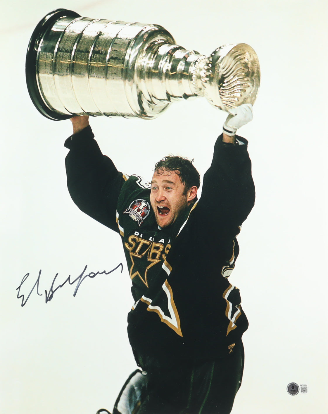Ed Belfour Autographed Hand Signed 16x20 Dallas Stars Photo - Beckett COA
