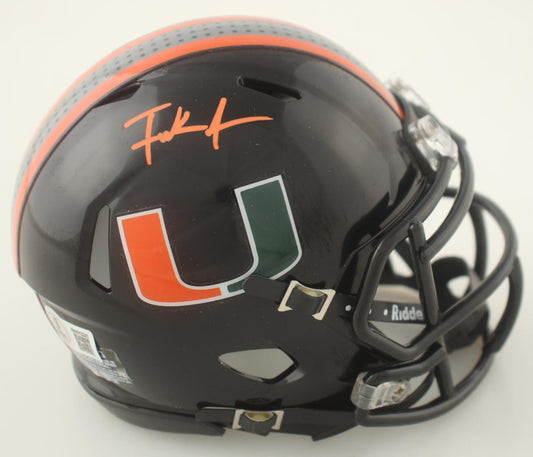 Frank Gore Sr. Autographed Hand Signed Miami Hurricanes Mini Helmet - Beckett COA