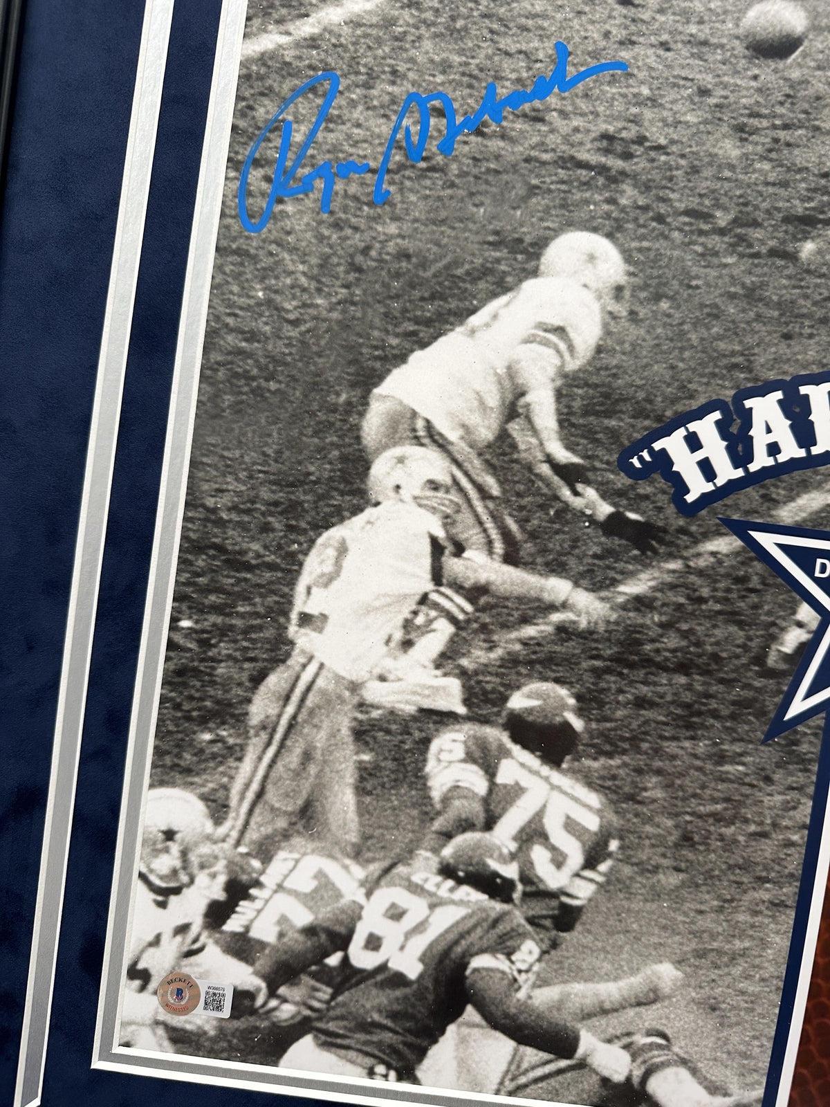 Staubach & Pearson Autographed Hand Signed Custom Framed "Hail Mary" 16x20 Photo - JSA COA