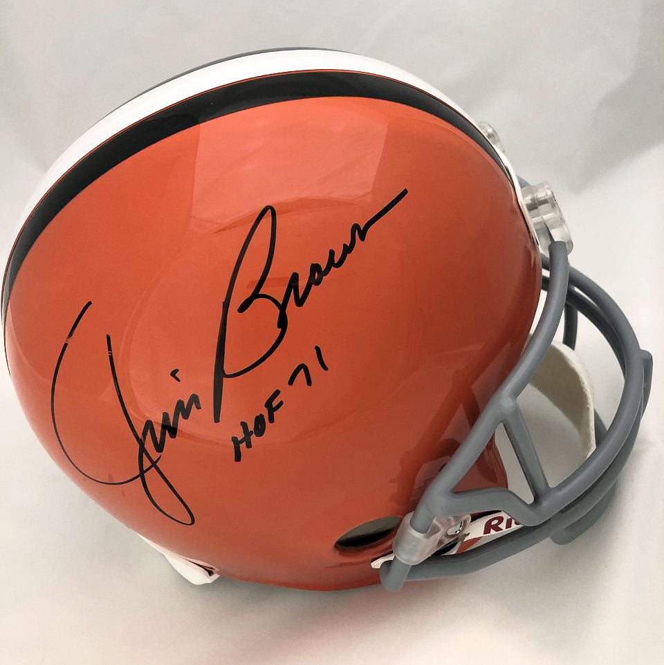 Jim Brown Autographed Hand Signed Full Size Replica Cleveland Browns Helmet - Beckett COA