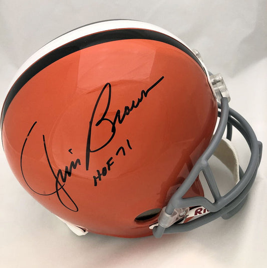 Jim Brown Autographed Hand Signed Full Size Replica Cleveland Browns Helmet - Beckett COA