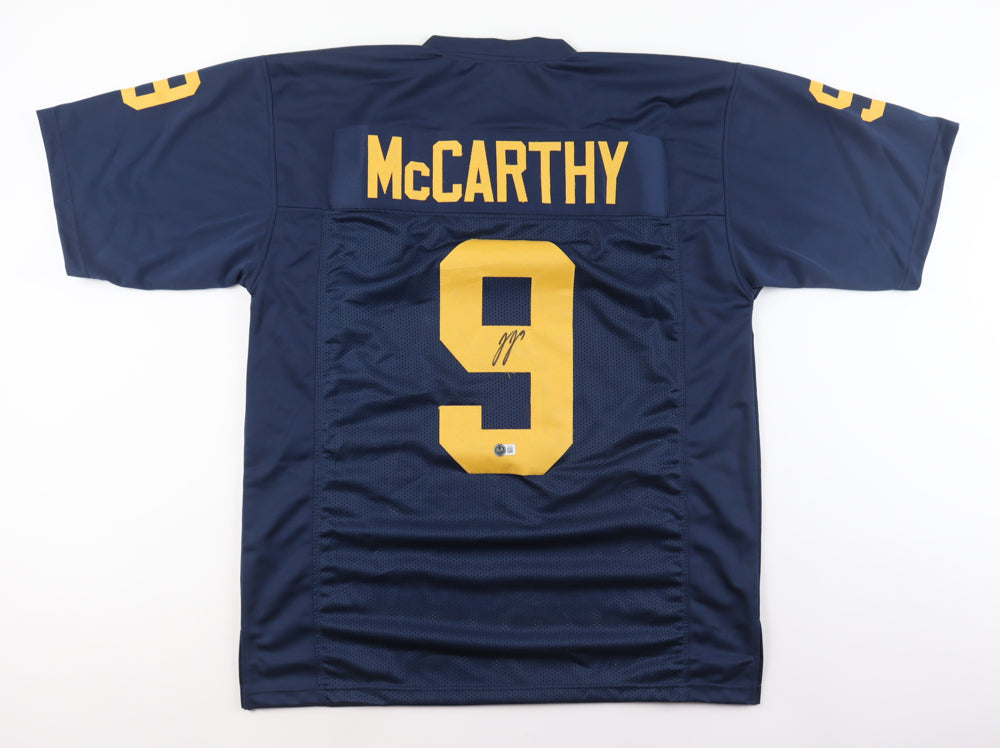 JJ McCarthy Autographed Hand Signed Custom College Jersey - Beckett COA