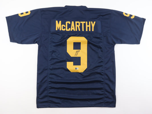 JJ McCarthy Autographed Hand Signed Custom College Jersey - Beckett COA