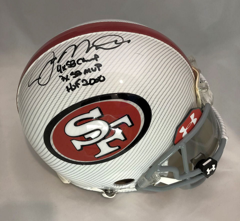 Joe Montana Autographed Hand Signed Full Size Authentic 49ers Helmet With 3 Inscriptions - JSA COA