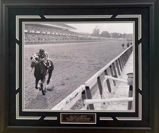 Ron Turcotte "Secretariat" Autographed Hand Signed Custom Framed 16x20 Photo - Derby COA