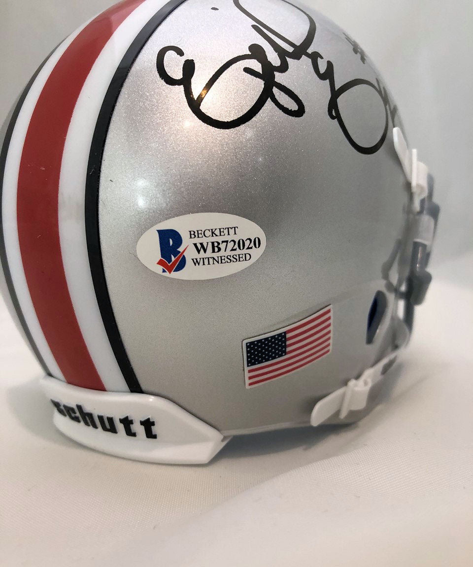Ezekiel Elliott Autographed Hand Signed Ohio State Mini Helmet - Beckett COA