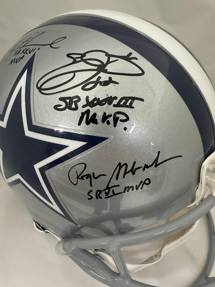 Dallas Cowboys Super Bowl MVPs Multi Signed Full Size Authentic Helmet - Player Holo