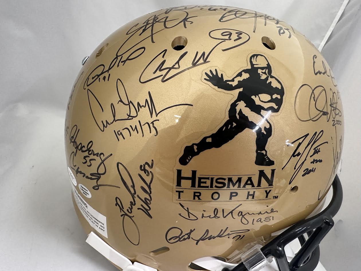 Heisman Trophy Winner Multi Signed Full Size Replica Helmet - JSA COA