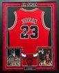 Michael Jordan Autographed Hand Signed Custom Framed Chicago Bulls Jersey - UD COA