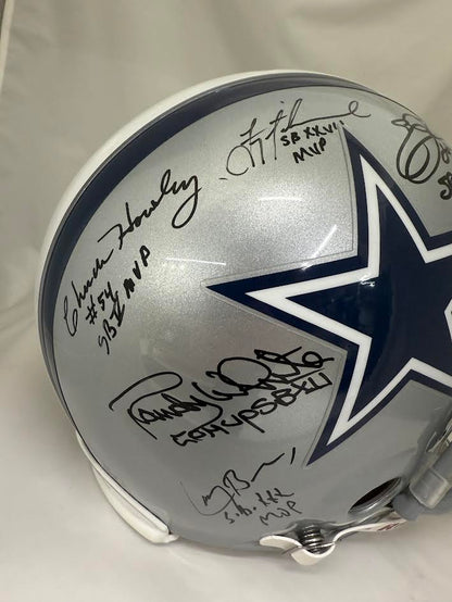 Dallas Cowboys Super Bowl MVPs Multi Signed Full Size Authentic Helmet - Player Holo