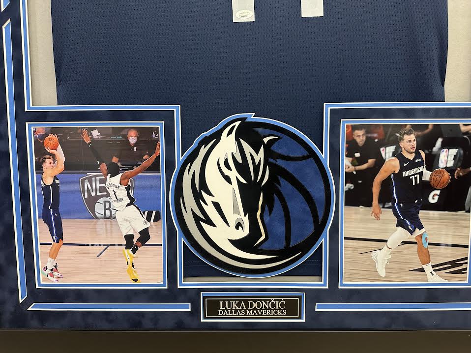 Luka Doncic Autographed Hand Signed Custom Framed Dallas Mavericks Jersey - JSA HOLO only