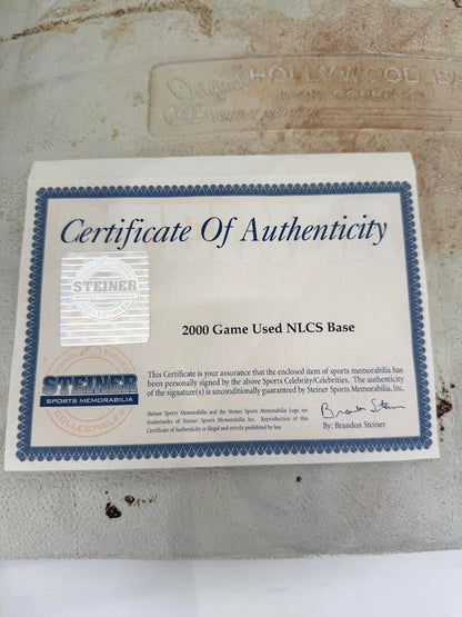 2000 Game Used NLCS Base - Steiner COA