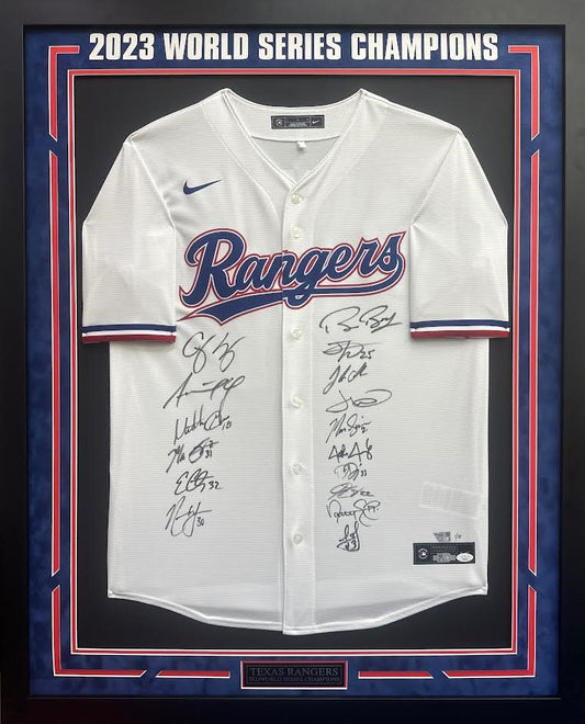 Texas Rangers 2023 World Series Champions Autographed Hand Signed Team Jersey - JSA LOA