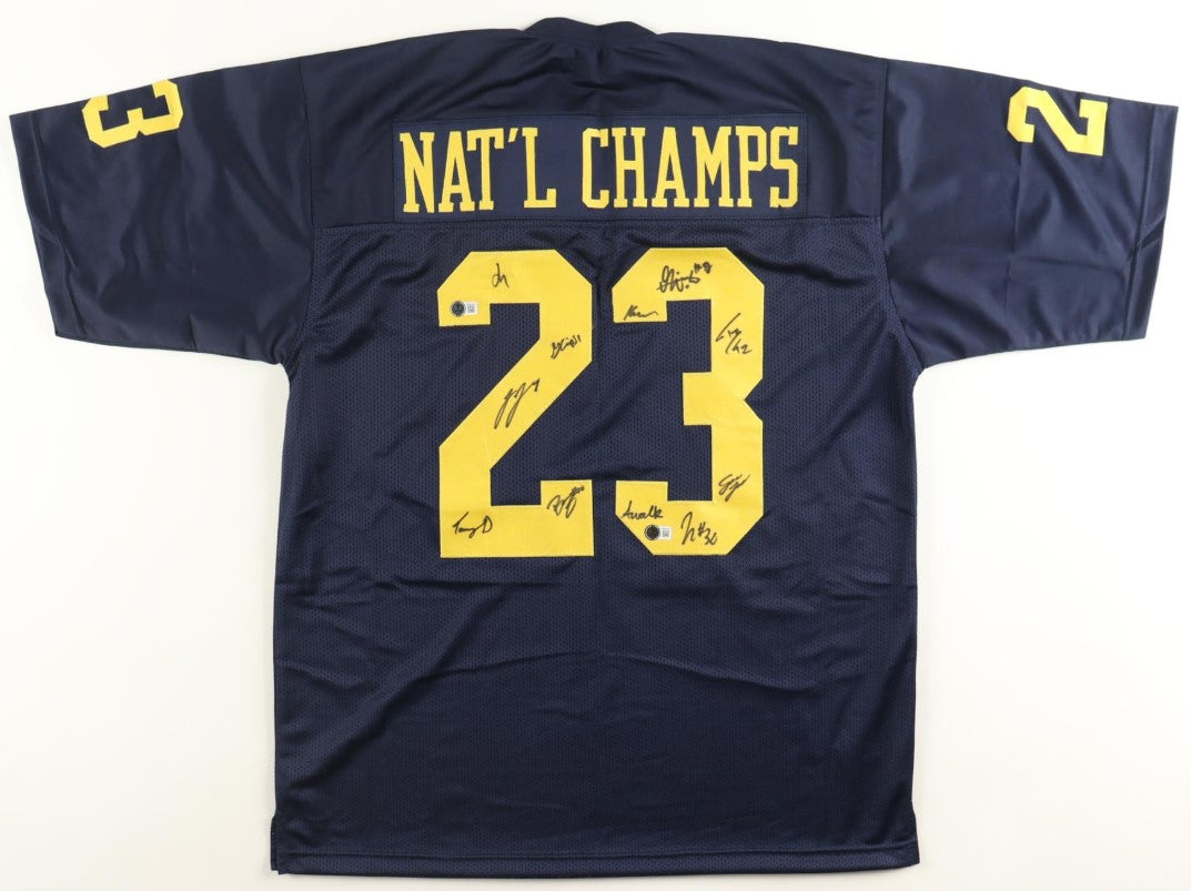 2023 Michigan Wolverines National Champions Autographed Hand Signed Custom Jersey - Beckett COA