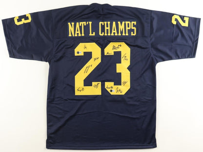 2023 Michigan Wolverines National Champions Autographed Hand Signed Custom Jersey - Beckett COA