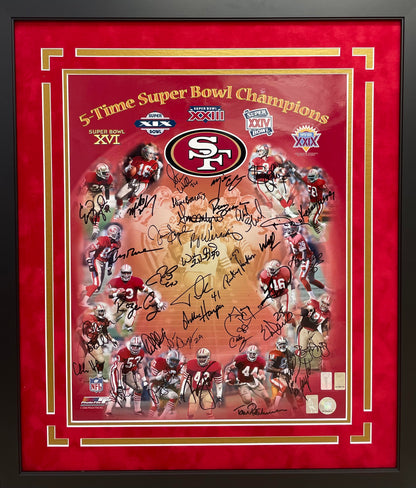 San Francisco 49ers Autographed Hand Signed Custom Framed 16x20 Photo - Player Holo