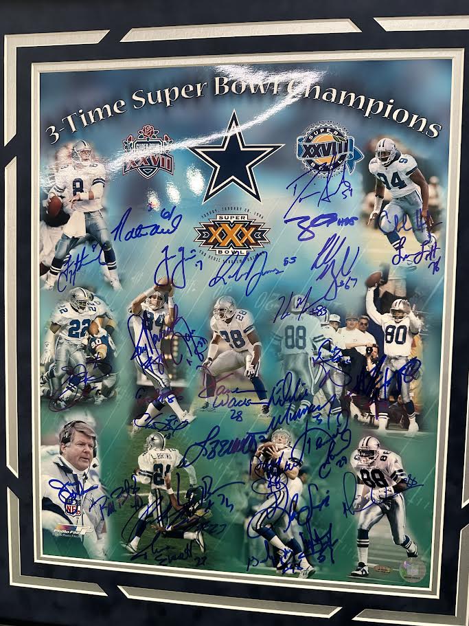Dallas Cowboys Super Bowl Champions Autographed Hand Signed Custom Framed 16x20 Photo - JSA COA