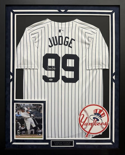Aaron Judge Autographed Hand Signed Custom Framed New York Yankees Jersey - PSA/DNA COA