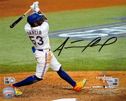 Adolis Garcia Autographed Hand Signed 8x10 Texas Rangers Horizontal Photo - Fanatics COA