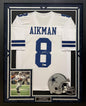 Troy Aikman Autographed Hand Signed Custom Framed Dallas Cowboys Jersey - JSA COA