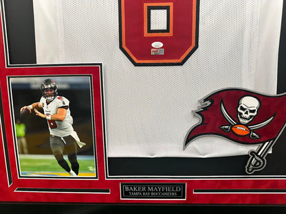 Baker Mayfield Autographed Hand Signed Custom Framed Tampa Bay Buccaneers Jersey - JSA COA