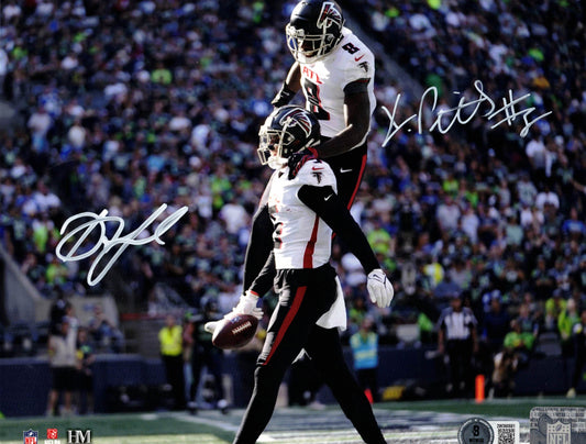 Drake London / Kyle Pitts Dual Autographed Hand Signed 8x10 Atlanta Falcons Photo - Beckett COA