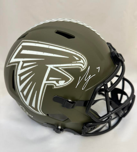 Bijan Robinson Signed Full Size Replica Salute to Service Atlanta Falcons Helmet - Beckett COA