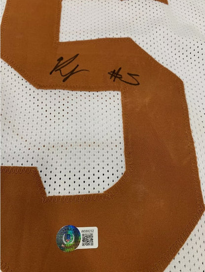 Bijan Robinson Autographed Hand Signed Texas Longhorns Custom Jersey - Beckett COA