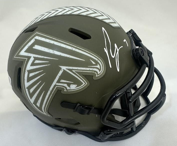 Bijan Robinson Autographed Hand Signed Salute to Service Falcons Mini Helmet - Beckett COA