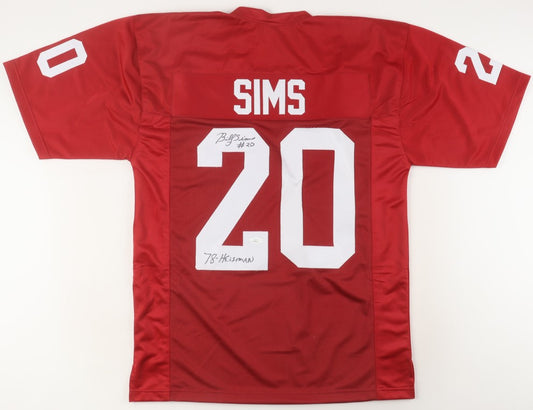 Billy Sims Autographed Hand Signed Custom Oklahoma Sooners Jersey w/ Insc. - JSA COA