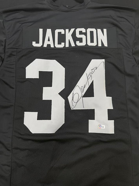 Bo Jackson Autographed Hand Signed Custom Oakland Raiders Jersey - Beckett COA