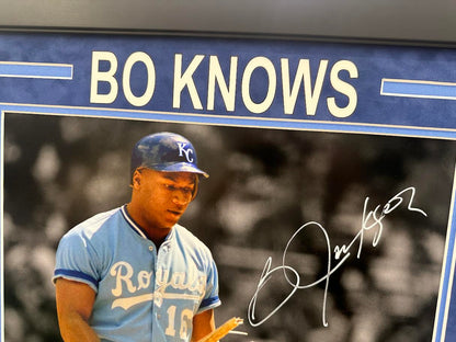 Bo Jackson Autographed Hand Signed Custom Framed 16x20 Kansas City Royals Photo - Beckett COA