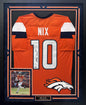 Bo Nix Autographed Hand Signed Custom Framed Denver Broncos Jersey - Beckett COA