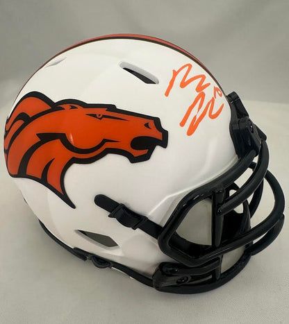Bo Nix Autographed Hand Signed Denver Broncos Flash Mini Helmet - Beckett COA
