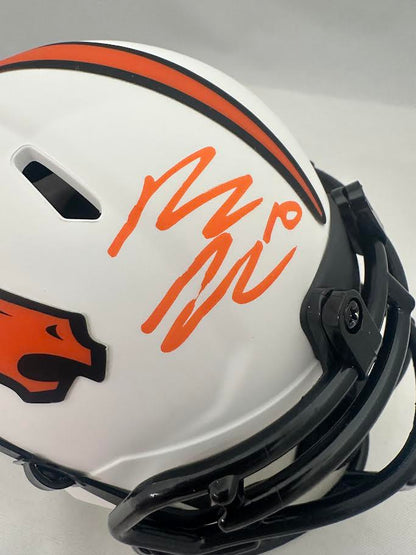 Bo Nix Autographed Hand Signed Denver Broncos Flash Mini Helmet - Beckett COA