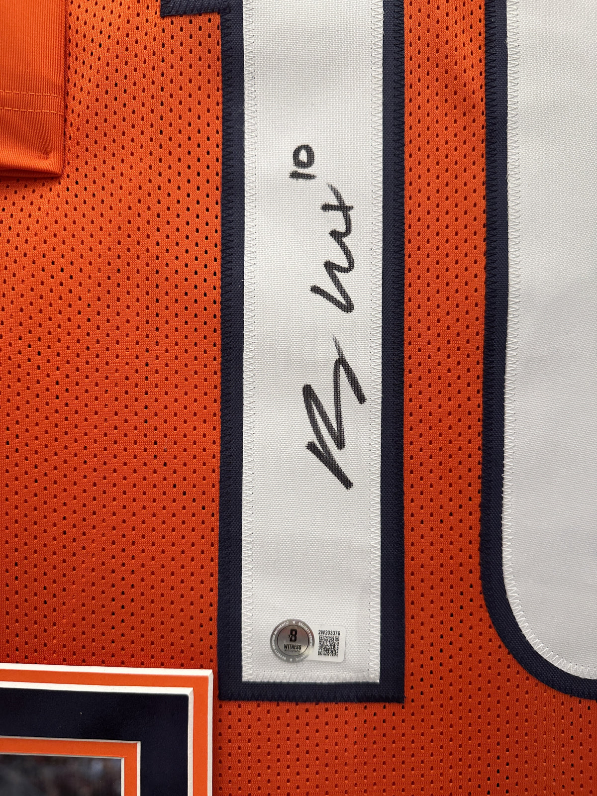 Bo Nix Autographed Hand Signed Custom Framed Denver Broncos Jersey - Beckett COA
