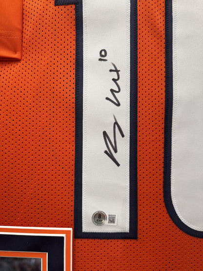 Bo Nix Autographed Hand Signed Custom Framed Denver Broncos Jersey - Beckett COA