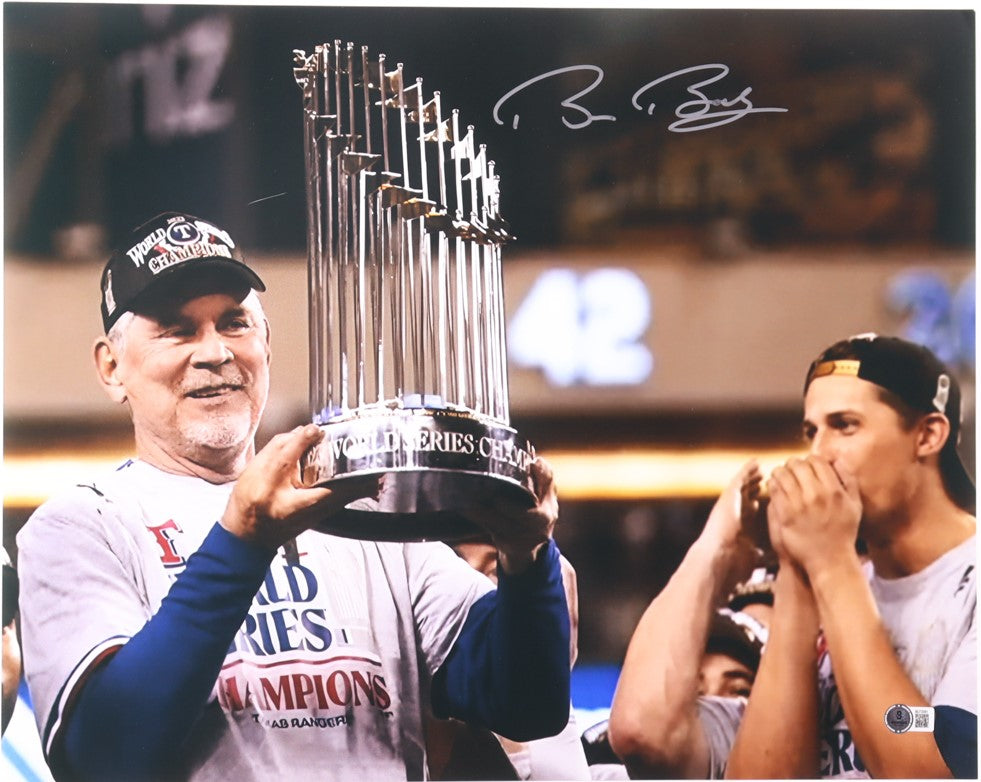 Bruce Bochy Autographed Hand Signed 16x20 Texas Rangers Photo - Beckett COA