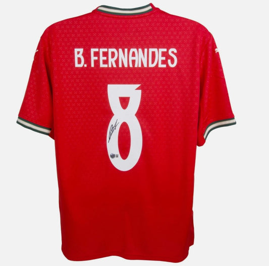 Bruno Fernandes Autographed Hand Signed Portugal Jersey - Beckett COA